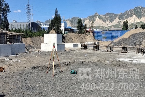 山西大同煤泥烘干機設備項目基礎建設現場